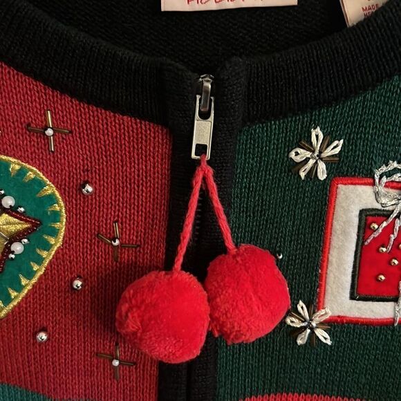 Vintage Women’s Large Christmas Holiday themed cardigan sweater - Picture 15 of 16